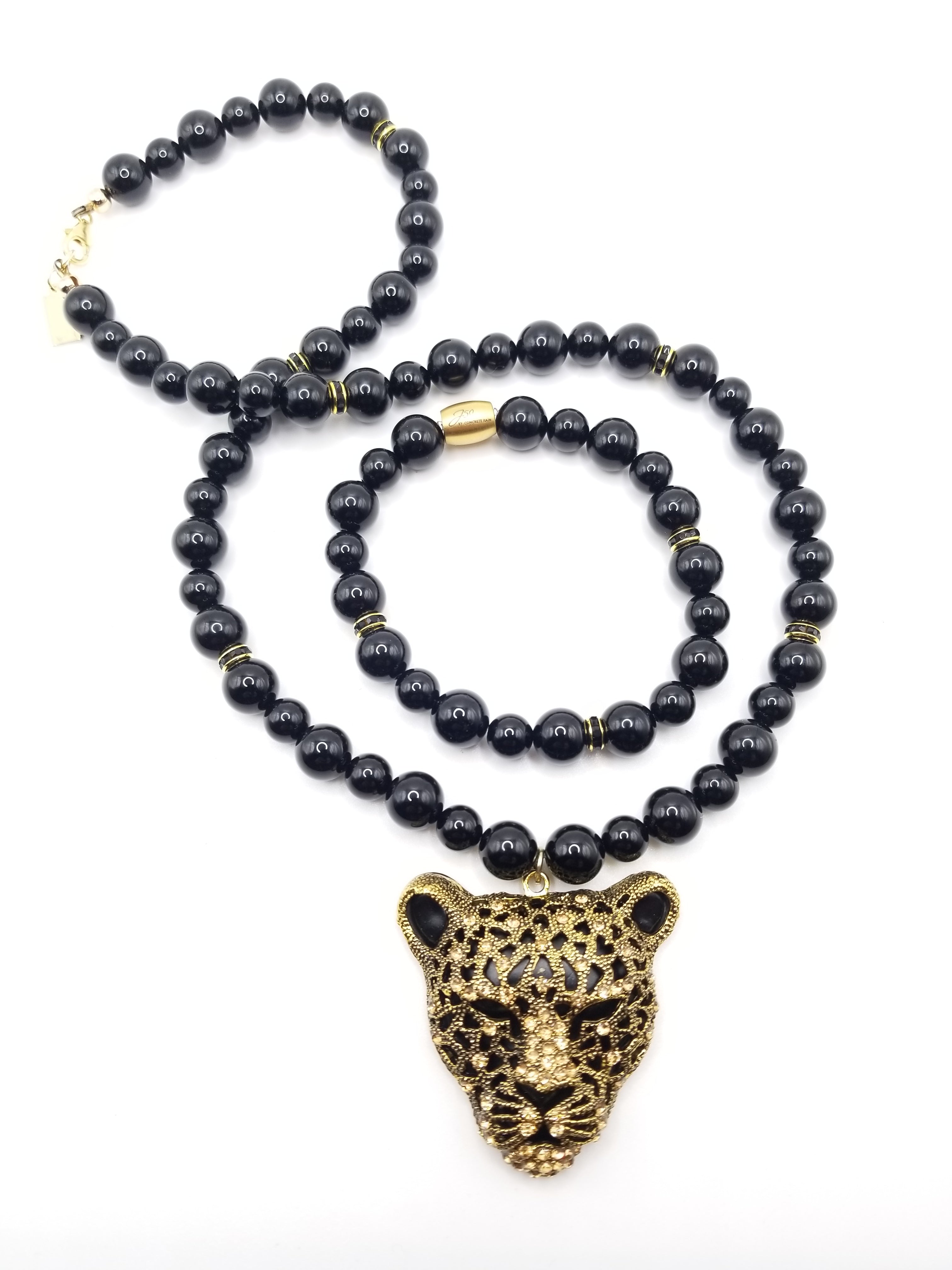 Leopard  Pendant Necklace and Bracelet