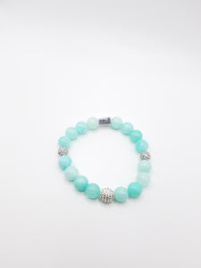 Agate and Pave Beaded Bracelet
