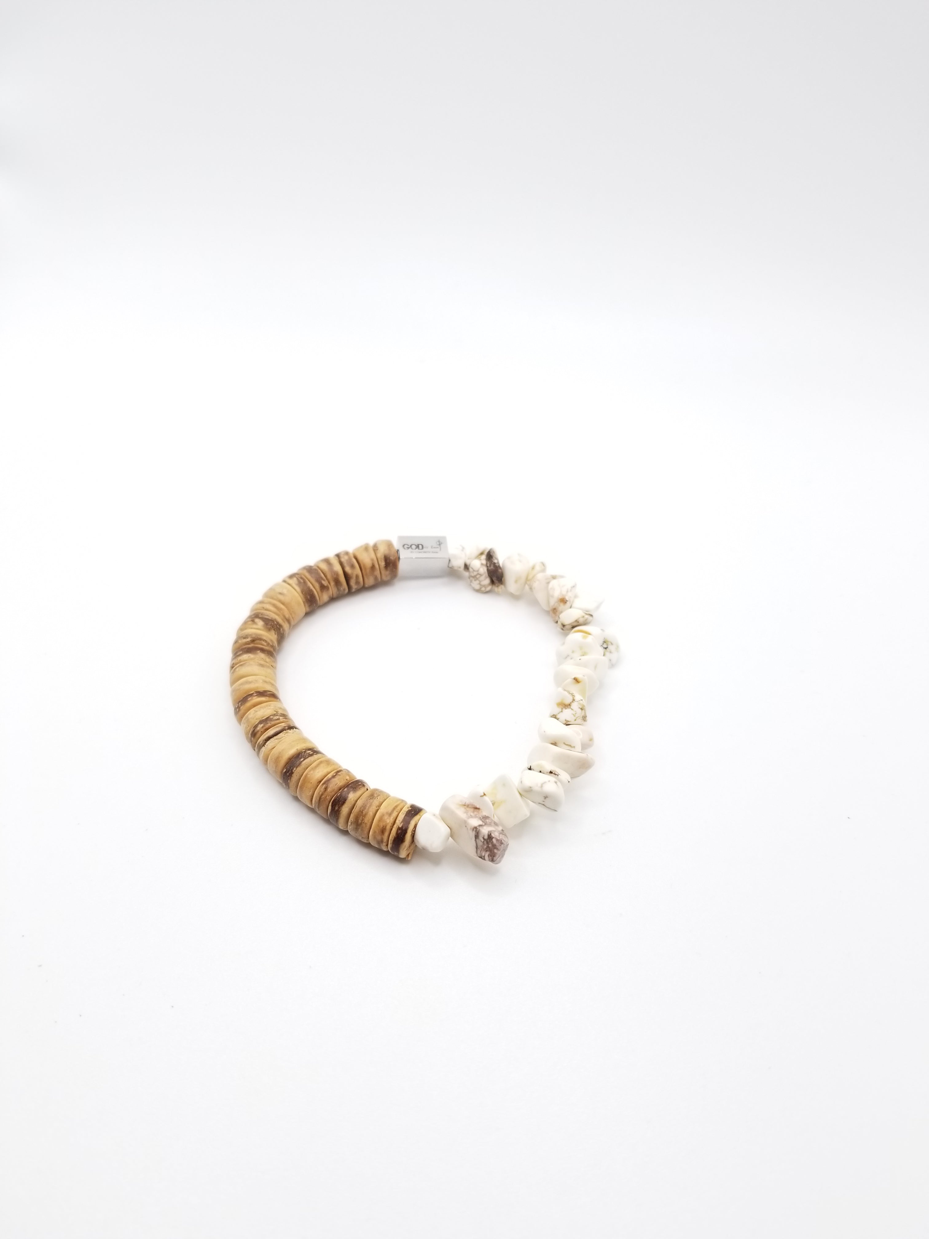 Shell and Wooden Beaded Bracelet