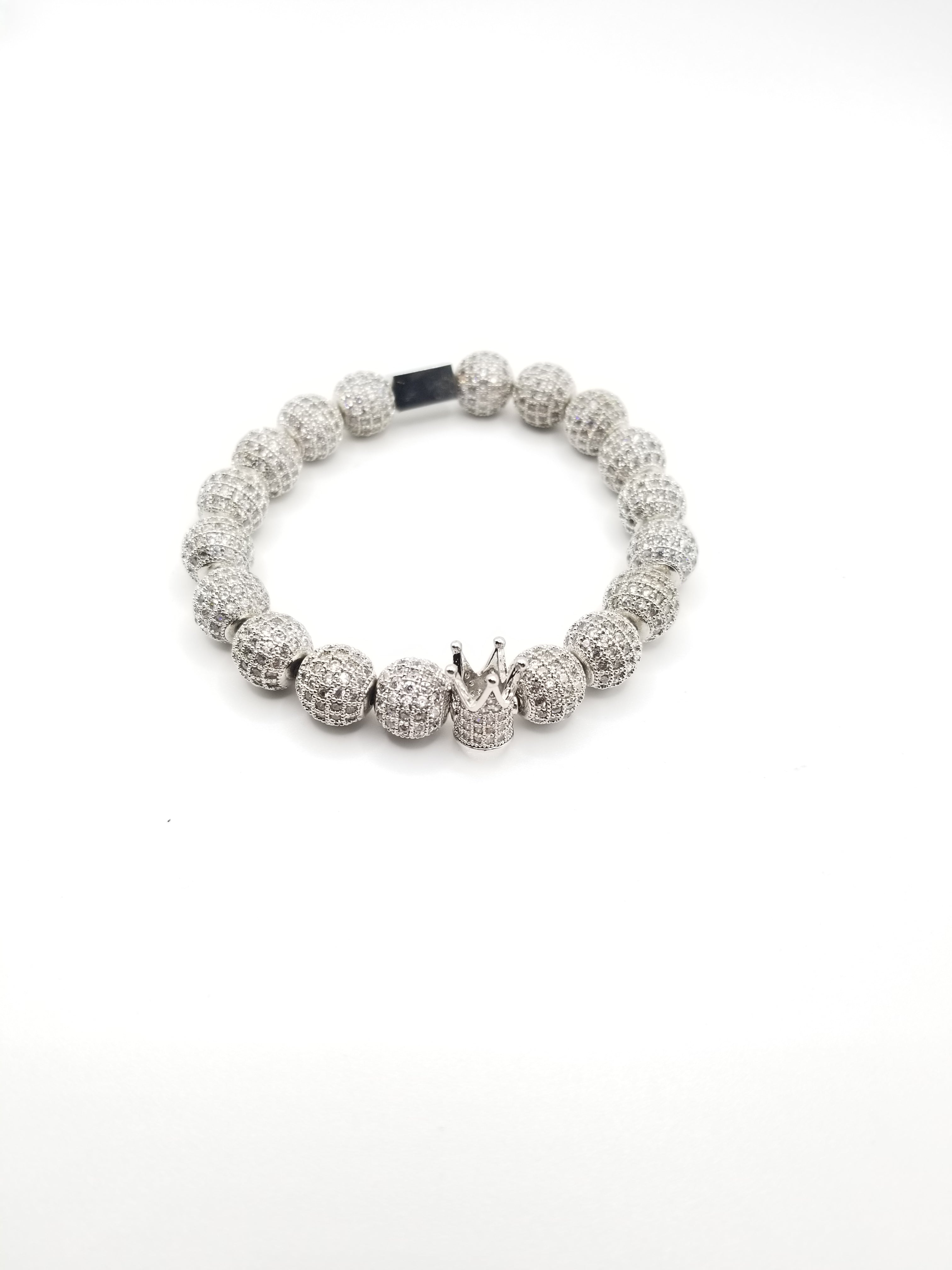 Pave with Crown Beaded Bracelet