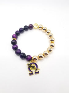 OMEGA CHARM Beaded Bracelet